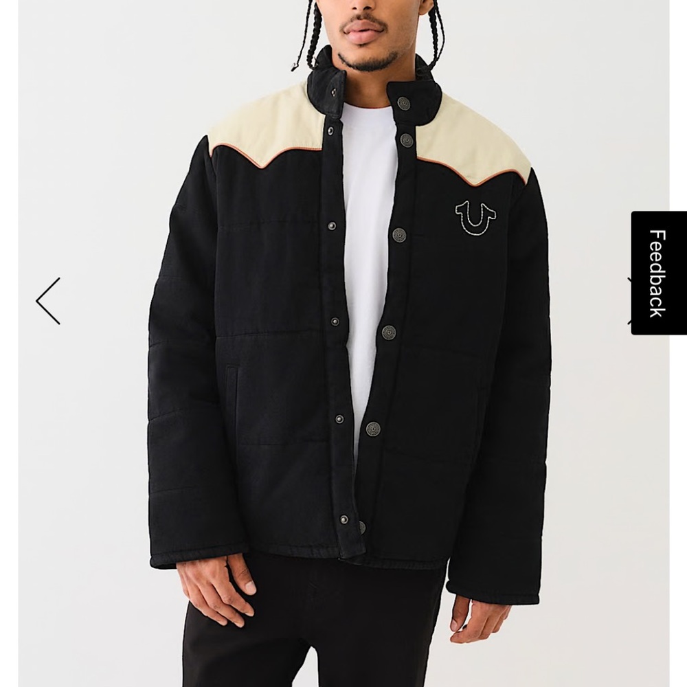 True Religion Black and Cream Performance Jacket